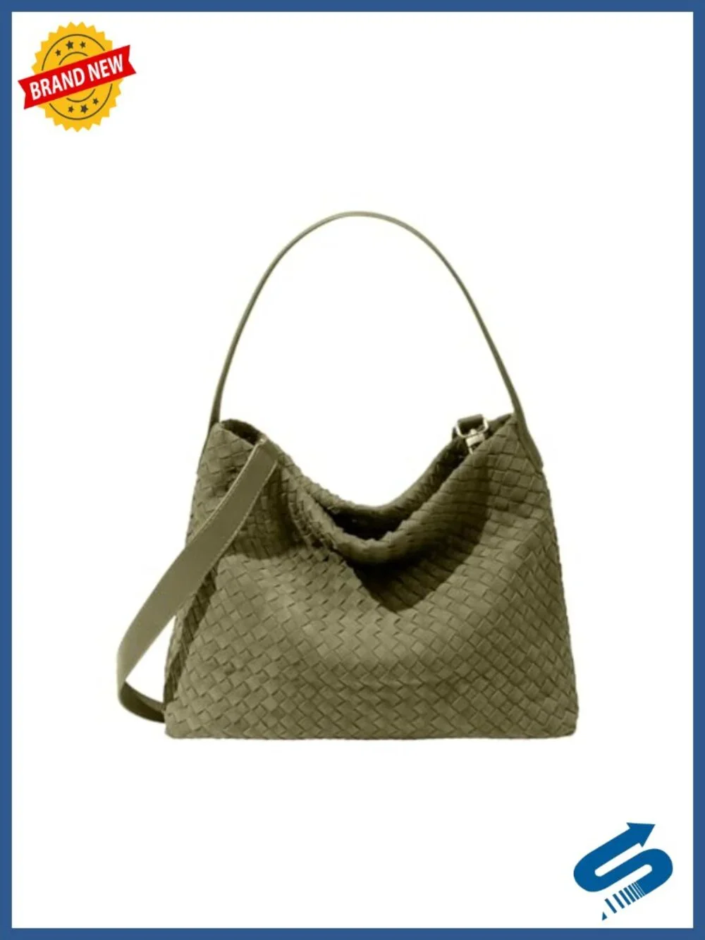Suede Woven Tote Bag for Women, Roomy Hobo Shoulder Purse